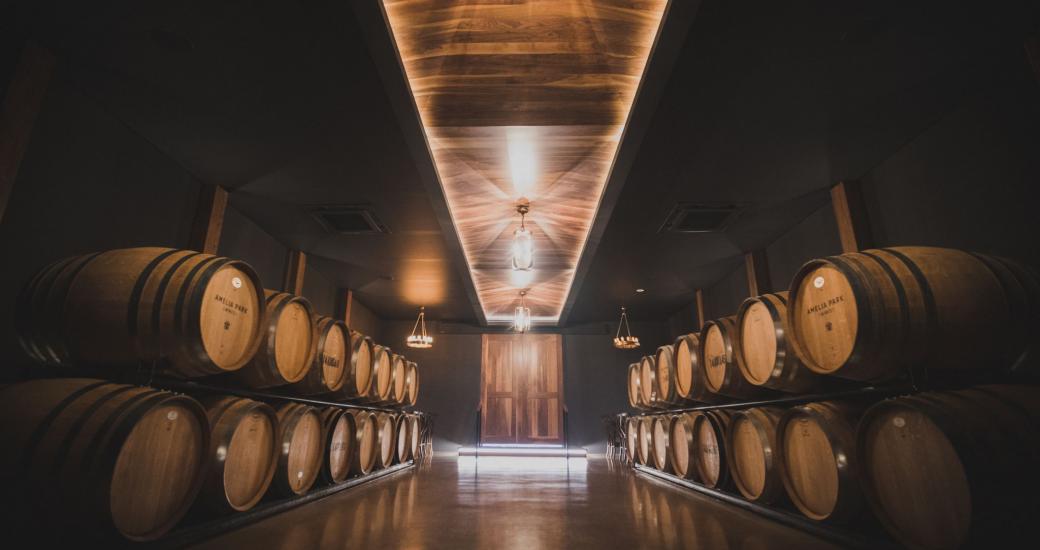 image of barrels in a winery in Margaret River